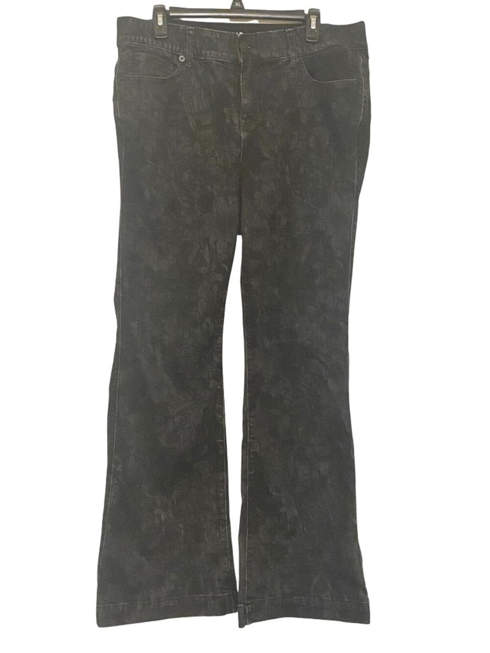 Torrid Bombshell Flare Super Soft Gray Floral Print Jeans Denim Size 18T 18 Tall